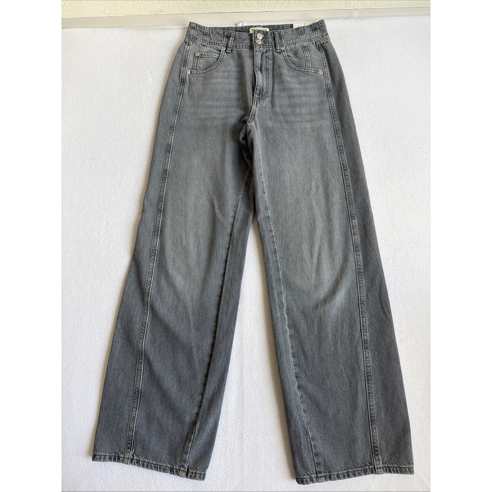 WE THE FREE Aster Straight-Leg Jeans Womens 28 x 32 Gray High Rise Denim